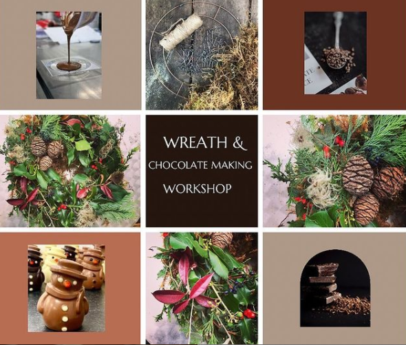 pictures of wreath and chocolate making
